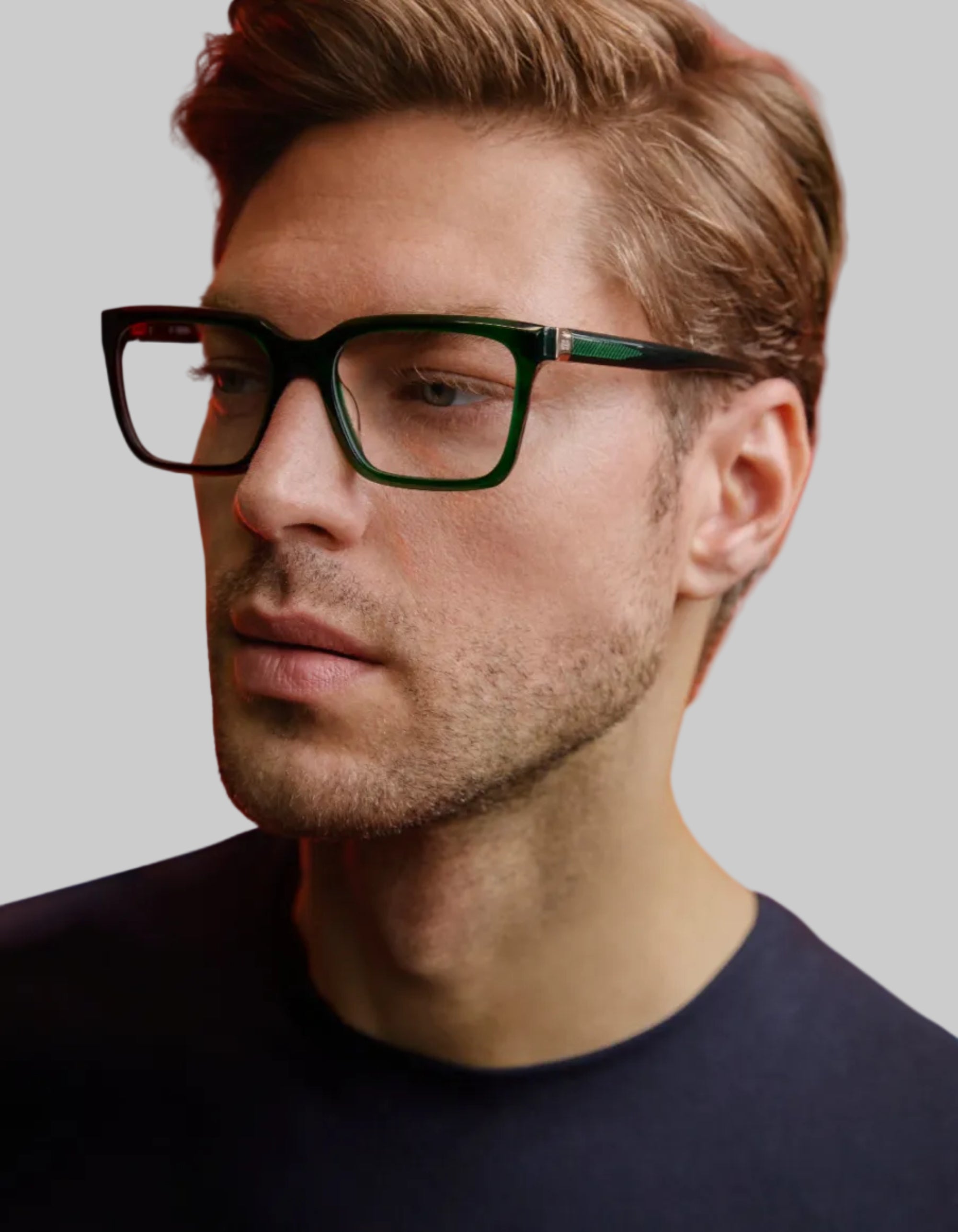 Men’s optical eyeglasses with modern full-rim frame design